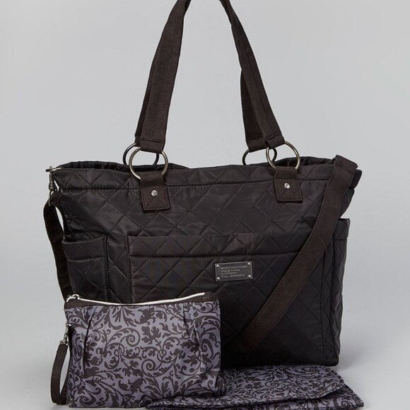 Wendy Bellissimo Supply Satchel Diaper Bag Black Extra Large Quilted Vtg Preown - Picture 8 of 8